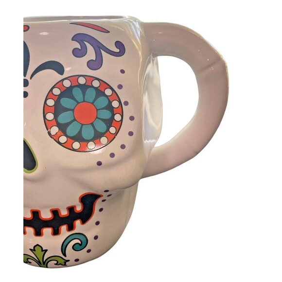 Halloween Sugar Skull Day Of The Dead 3D Día De Los Muertos Figural Mug 18oz - Picture 3 of 10